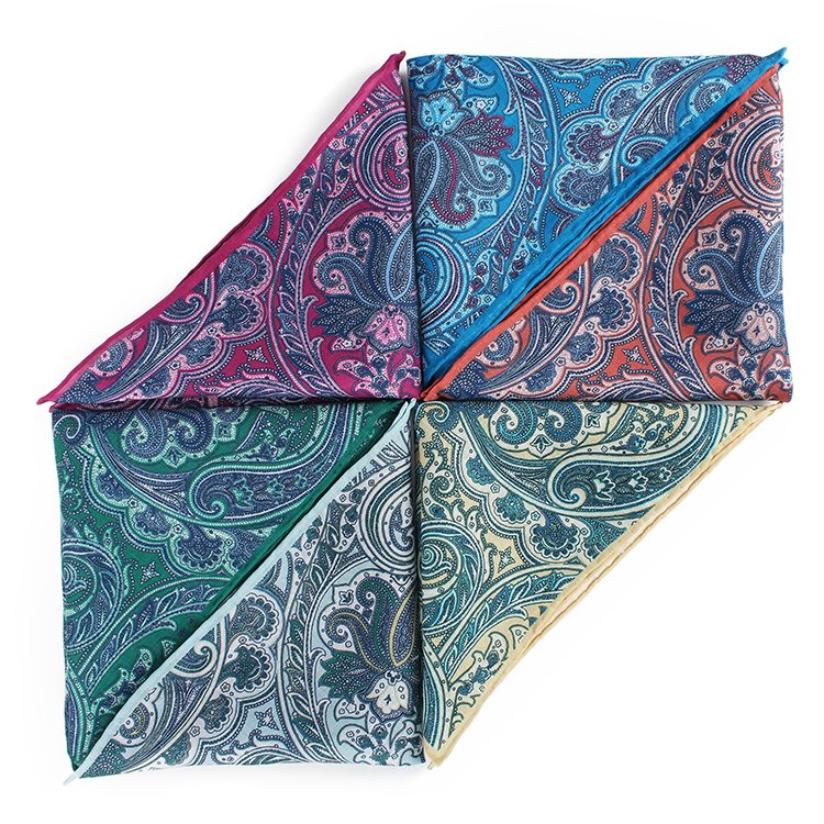 Dacheng Wholesale Paisley Printed Mens Linen Pocket Square Design Your Own Handkerchief
