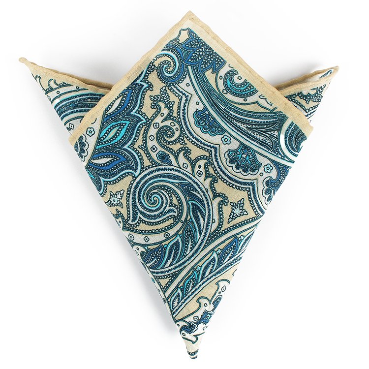 Dacheng Wholesale Paisley Printed Mens Linen Pocket Square Design Your Own Handkerchief