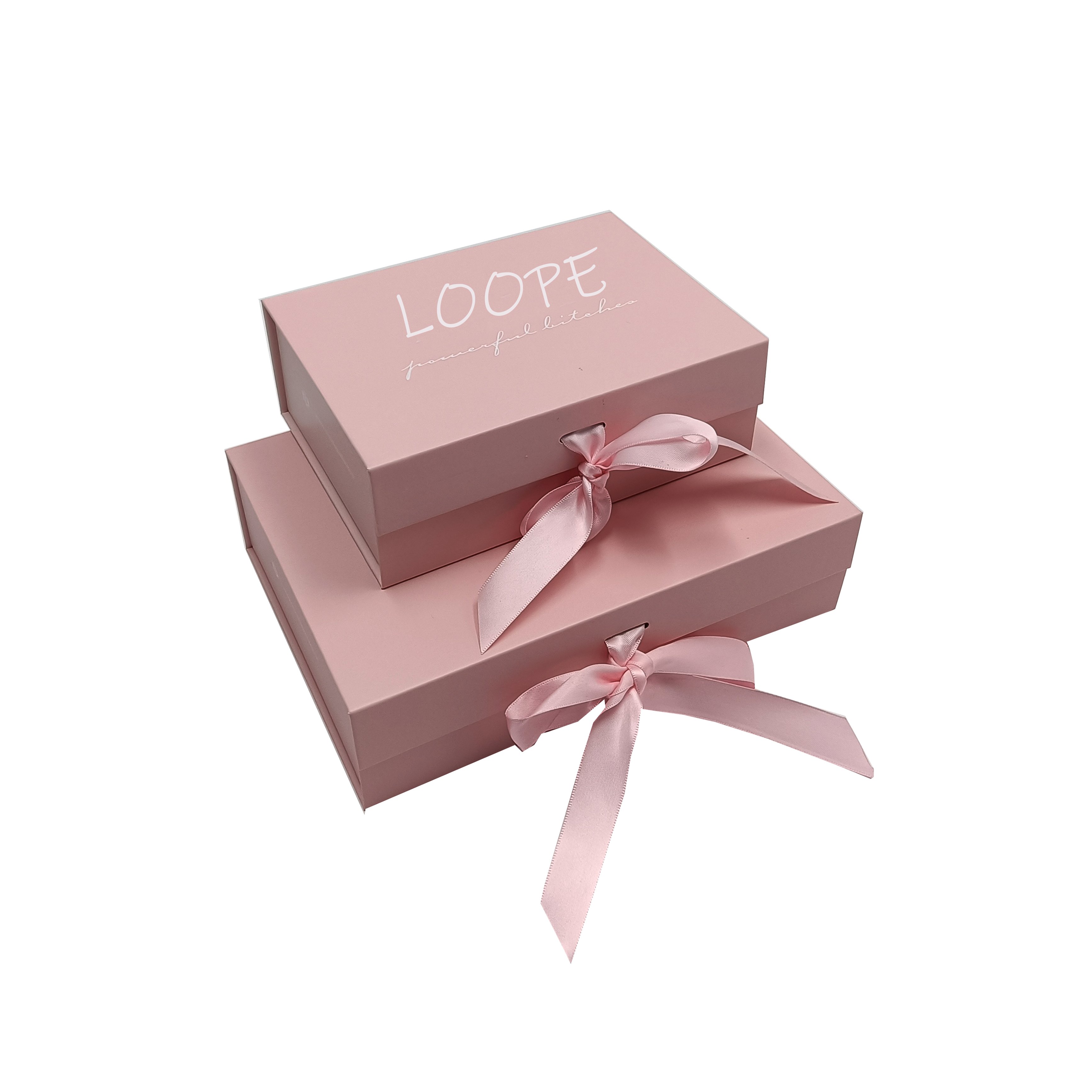 Pink Box with Closure Gift Cardboard Book Shaped Magnetic Closure Box Hair Extension Packaging With Satin Silk Insert