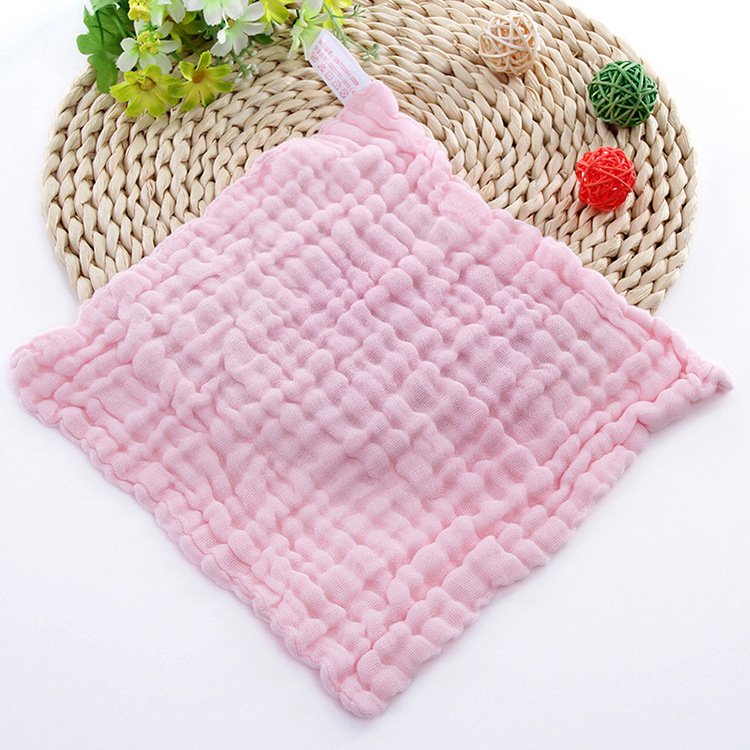 Plain Small Square Handkerchief Saliva Towel Muslin Cotton Gauze Baby Bath Towel 6 Layers Infant Towel