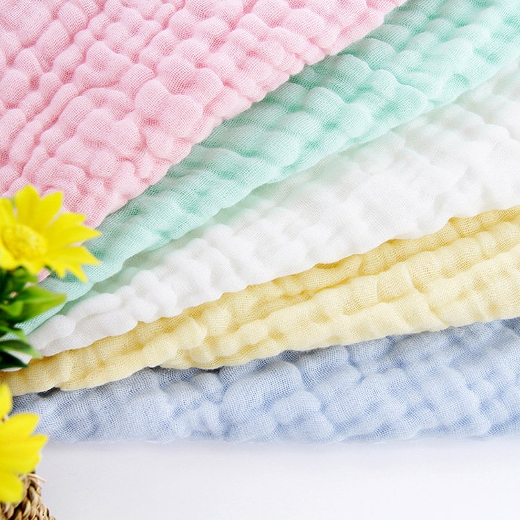 Plain Small Square Handkerchief Saliva Towel Muslin Cotton Gauze Baby Bath Towel 6 Layers Infant Towel