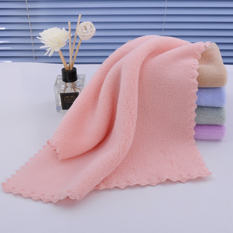 Wholesale Microfiber Coral Fleece Hand Towel Various Colors Handkerchief Washcloth cleaning cloth