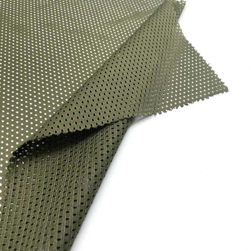100%polyester green black brown Pure dyed mesh fabric for outdoor sports towel apparel