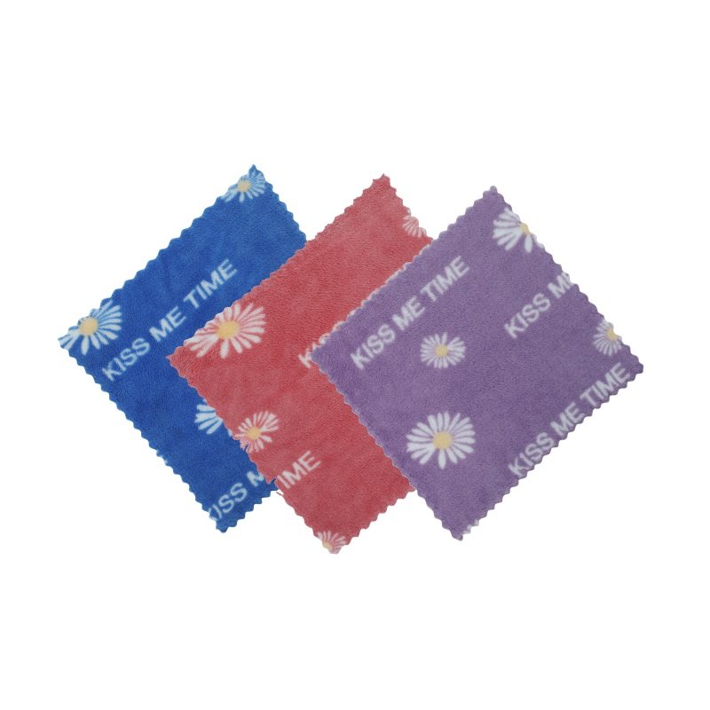 Multi functional small handkerchief home use towel Custom Printed flannel durable kitchen dishcloths