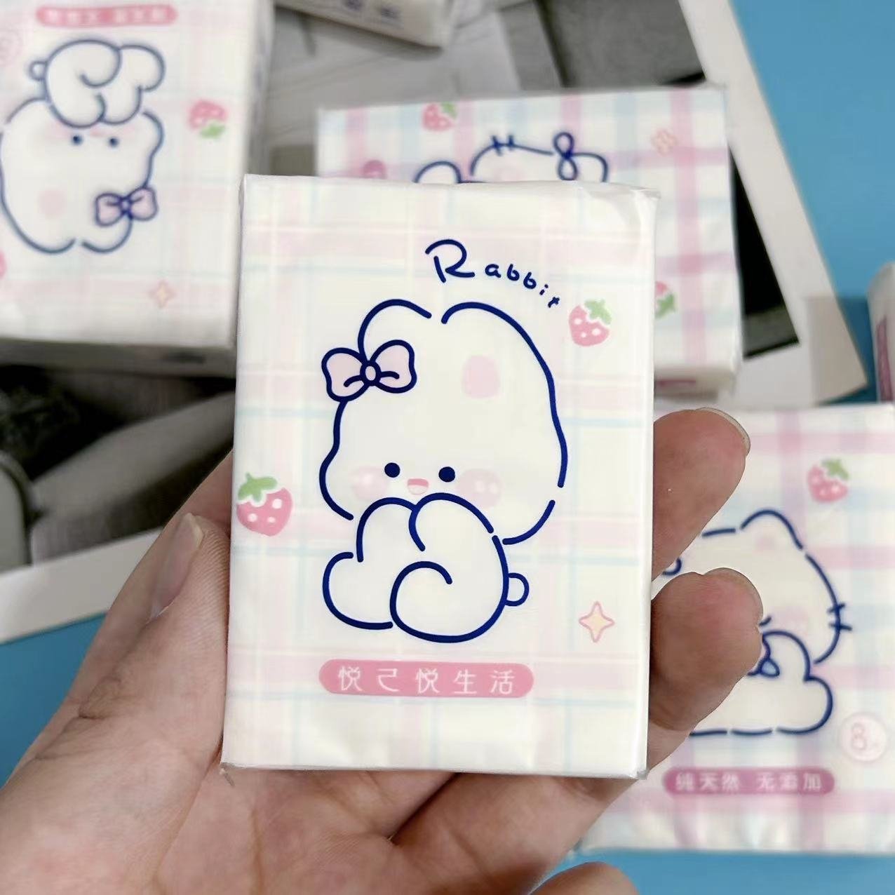 FSC Mini Facial Tissues Pocket Tissues 9 Pcs Pack Cute Virgin Wood Pulp Paper Handkerchief Portable Cleansing Tissue