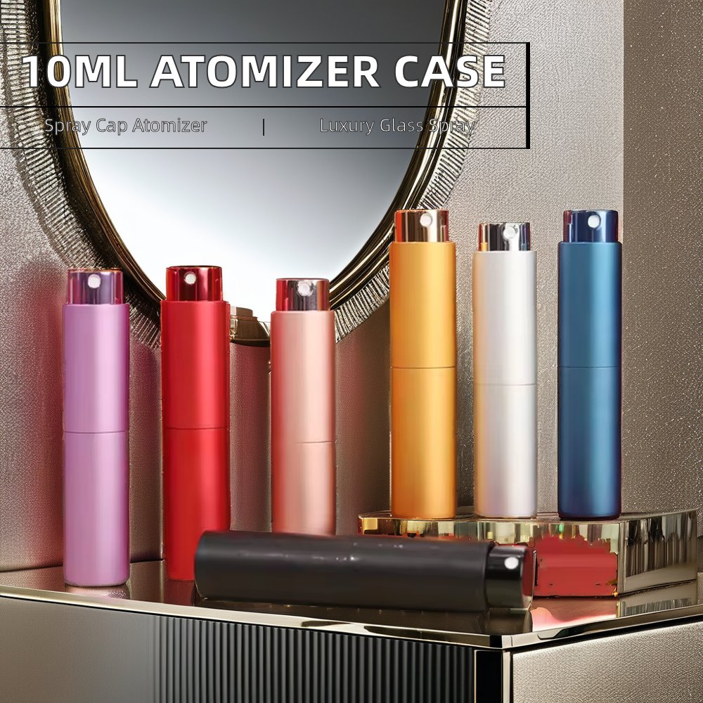 Custom Logo 10ml Aluminum Pocket Perfume Atomizer Bottle Case with Glass Spray for Pharmaceutical Use Liquid Soap Sealed Dropper