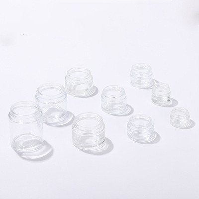 FTS Manufacturer Round Body Face Cream Jar White Glass Pet Cosmetic Cream Jar