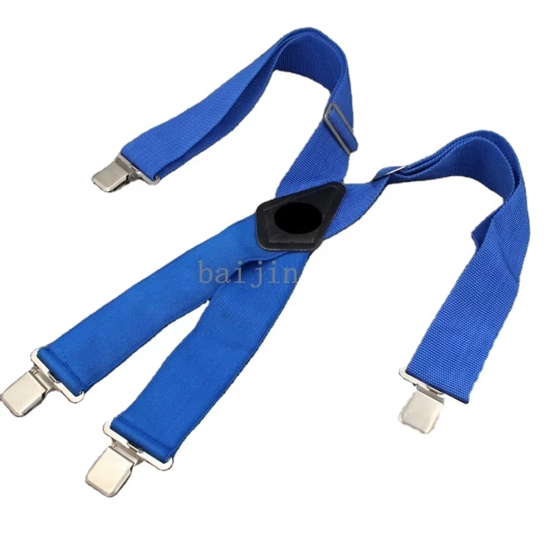Wholesale heavy duty 2 inches X-back Black elastic Suspender brace clip-on adjustable for men's work wear pants