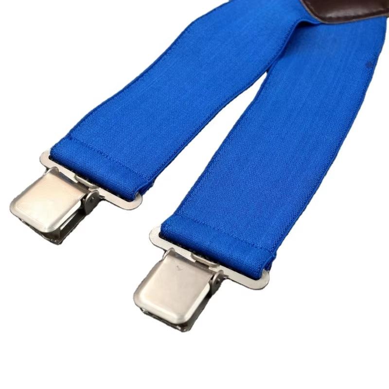 Wholesale heavy duty 2 inches X-back Black elastic Suspender brace clip-on adjustable for men's work wear pants