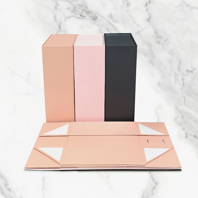 Luxury Rigid Paper Cardboard Gift Magnetic Closure Custom Pink Foldable Packaging Gift Box