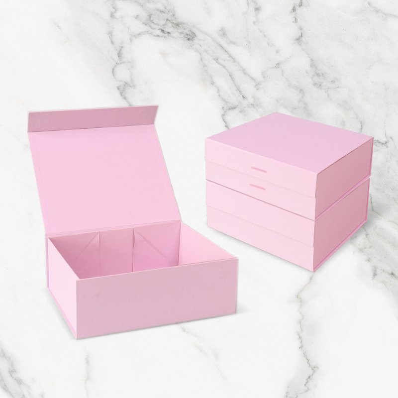 Luxury Rigid Paper Cardboard Gift Magnetic Closure Custom Pink Foldable Packaging Gift Box