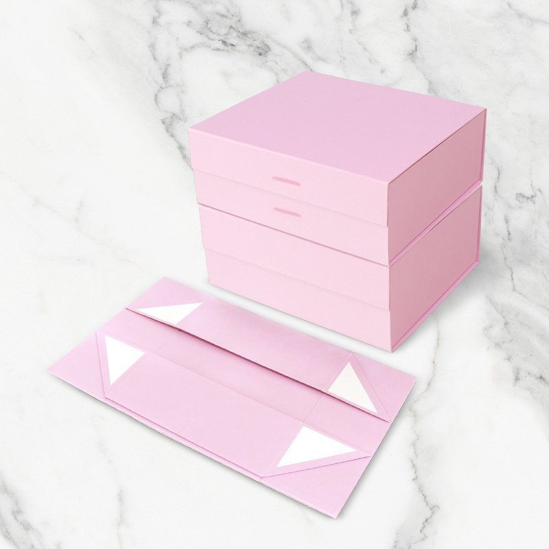 Luxury Rigid Paper Cardboard Gift Magnetic Closure Custom Pink Foldable Packaging Gift Box