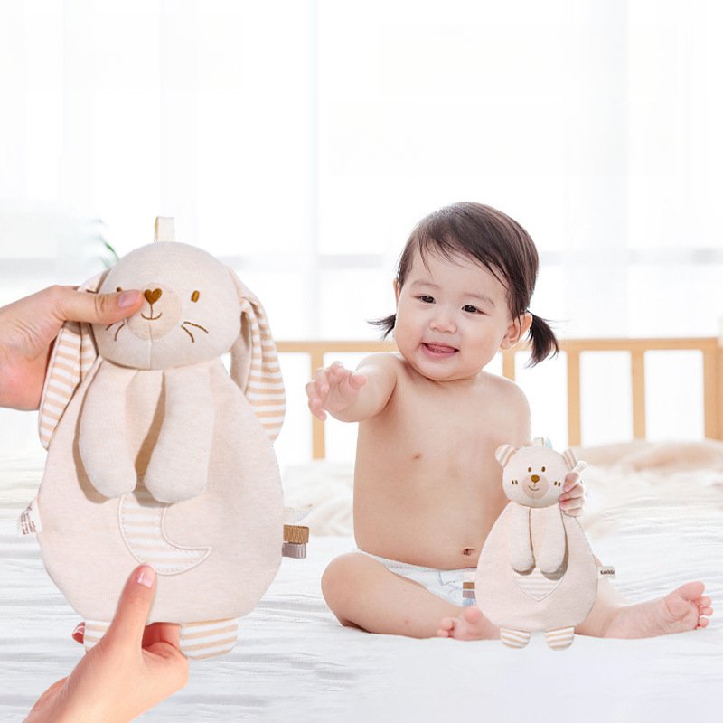 Baby Comforter Toys Plush Bunny Sleeping Towel Montessori Baby Rattles Stuffed Animals baby handkerchief towel 0 12 Months