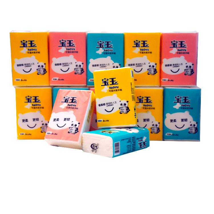 Super Tough 3-Ply Pocket Tissue Virgin Wood Pulp Disposable Wet Paper Bag Portable Travel Handkerchief