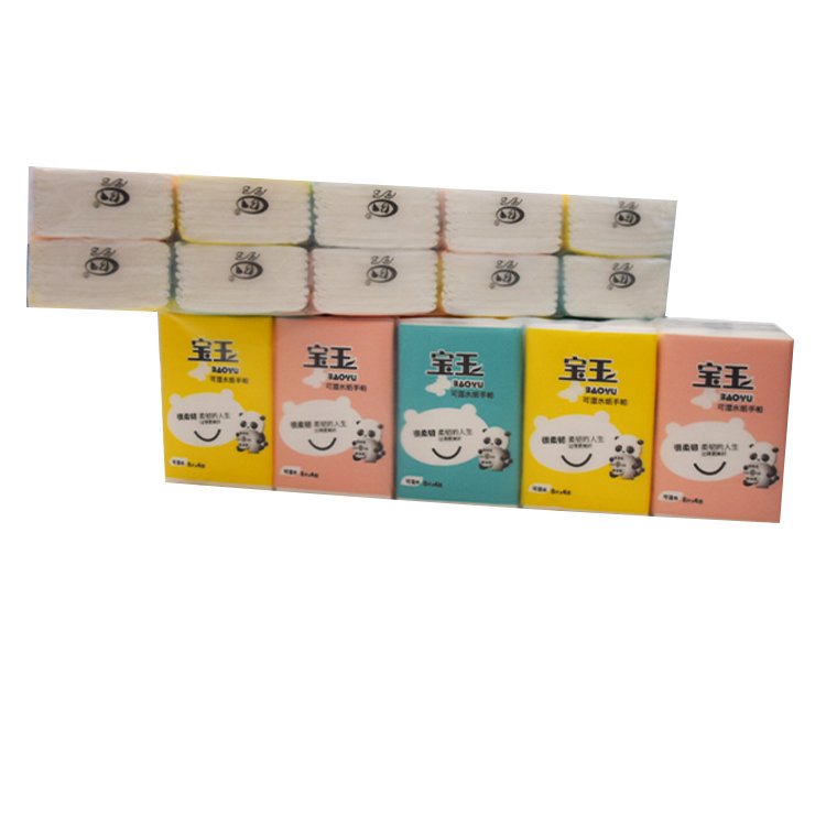 Super Tough 3-Ply Pocket Tissue Virgin Wood Pulp Disposable Wet Paper Bag Portable Travel Handkerchief