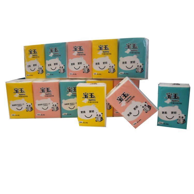 Super Tough 3-Ply Pocket Tissue Virgin Wood Pulp Disposable Wet Paper Bag Portable Travel Handkerchief