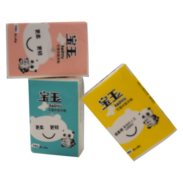 Super Tough 3-Ply Pocket Tissue Virgin Wood Pulp Disposable Wet Paper Bag Portable Travel Handkerchief