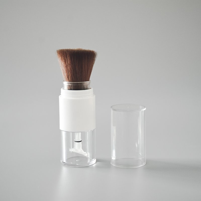 11ml white plastic bottle empty Cosmetic loose powder case compact case with brush