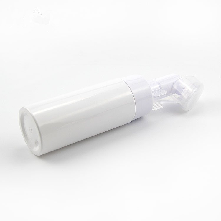 100ml 150ml PET face wash cleanser foam pump bottle with applicator silicone brush for cosmetic packaging