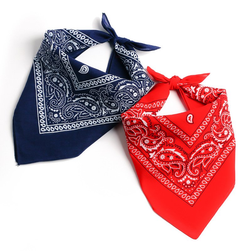 Wholesale High Quality 22'' Square Cotton Paisley Print Scarf Mask Handkerchief Face Protection Bandanas