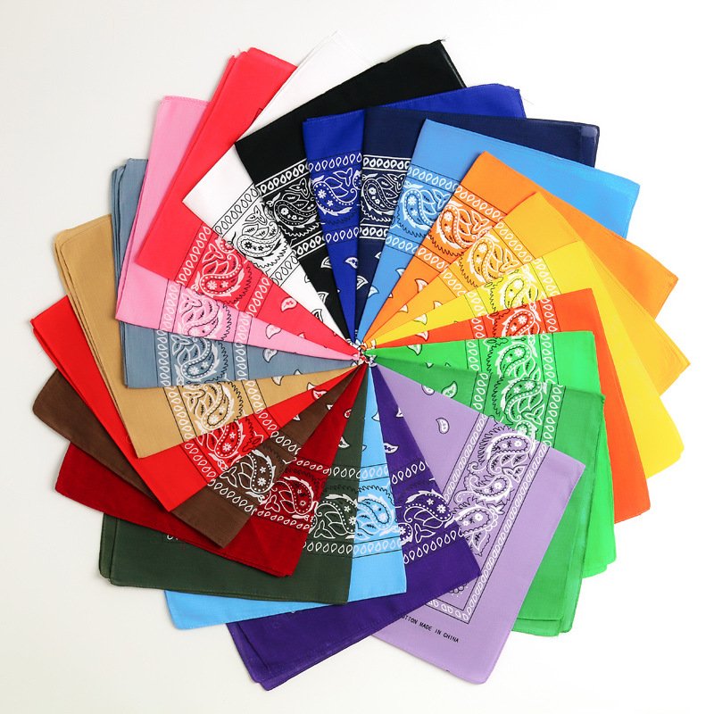 Wholesale High Quality 22'' Square Cotton Paisley Print Scarf Mask Handkerchief Face Protection Bandanas