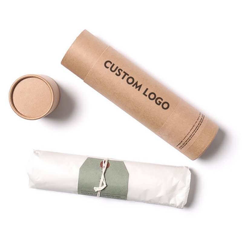 Luxury Custom Logo Recyclable Sexy Bra Bikini Underwear Lingerie Clothing Socks Packaging Round Tube Cylinder Box With Window