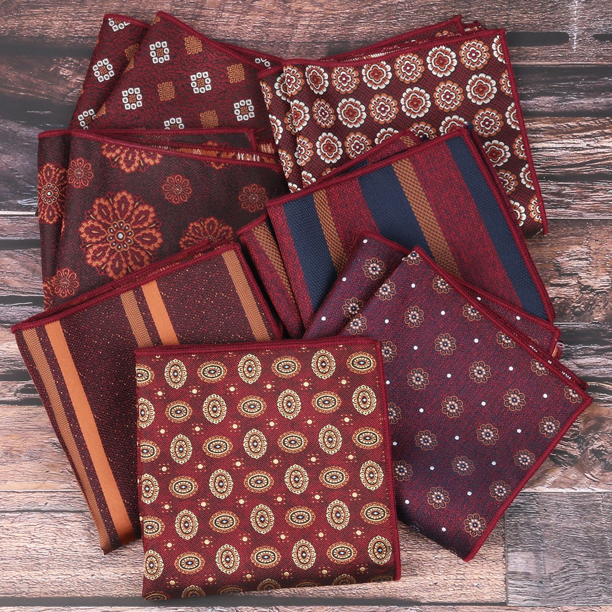 High Quality Handkerchief Scarves Business Suit Floral Striped Hankies Casual Mens Pocket Square Custom
