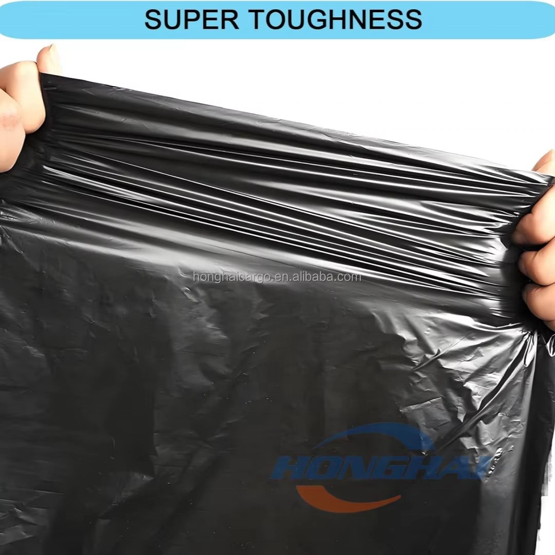 55 Gallon Simple Tie Drum Liner,Black Large Capacity S-cut Trash Bags,Flap Tie Wave Top Garbage Bin Bags 35" x 53" 1.1mil