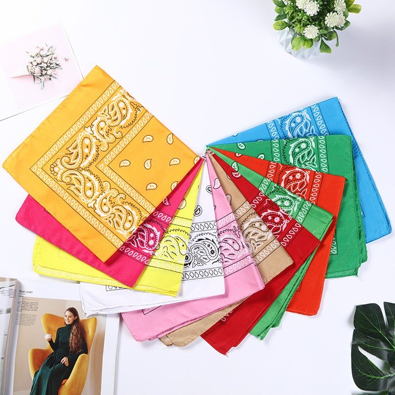 2025 custom Bandanas Unisex Paisley Bandanas Bulk Multi-Purpose Headband Cowboy Head Wrap Scarf for Women Men Boys Girls