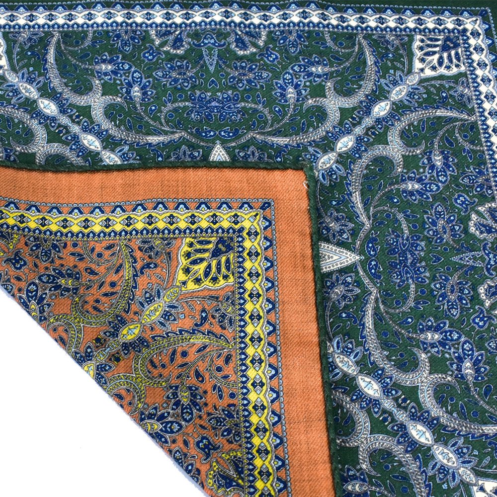 wholesale men suit double sided printing hanky ladies 100% wool pocket squares handkerchief for women