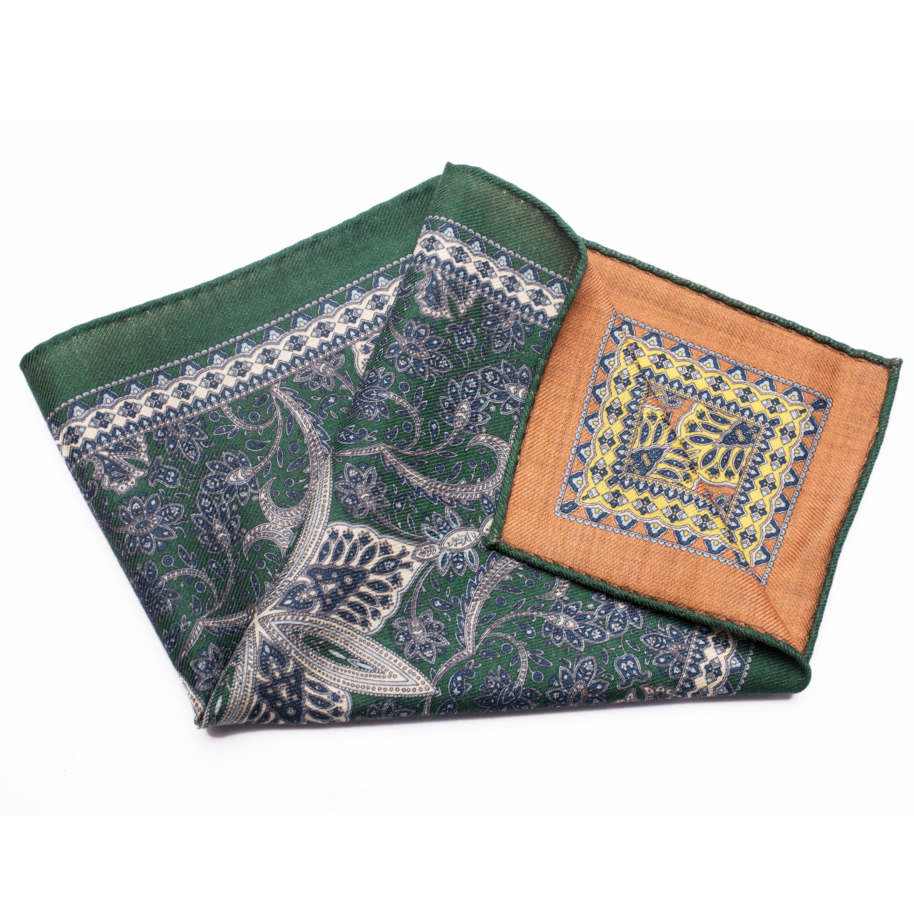wholesale men suit double sided printing hanky ladies 100% wool pocket squares handkerchief for women