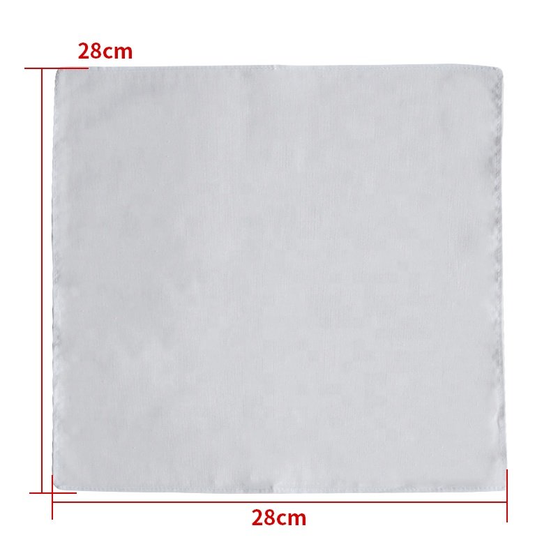 FUBU 100% Cotton Fabric Wholesale White Soft Breathable Pocket Custom Printing Design Logo wedding favor Handkerchiefs
