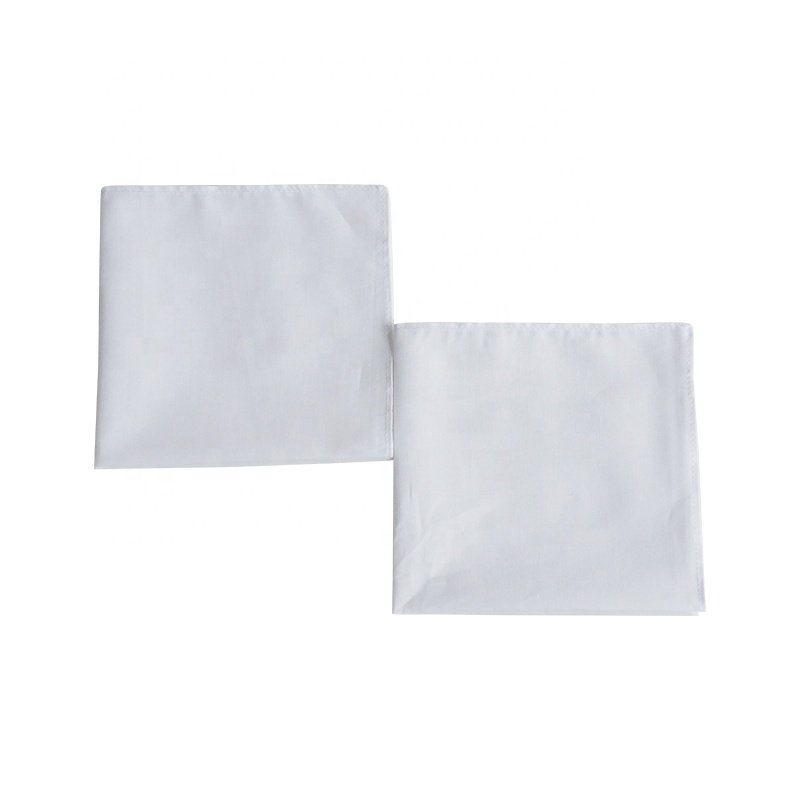 FUBU 100% Cotton Fabric Wholesale White Soft Breathable Pocket Custom Printing Design Logo wedding favor Handkerchiefs