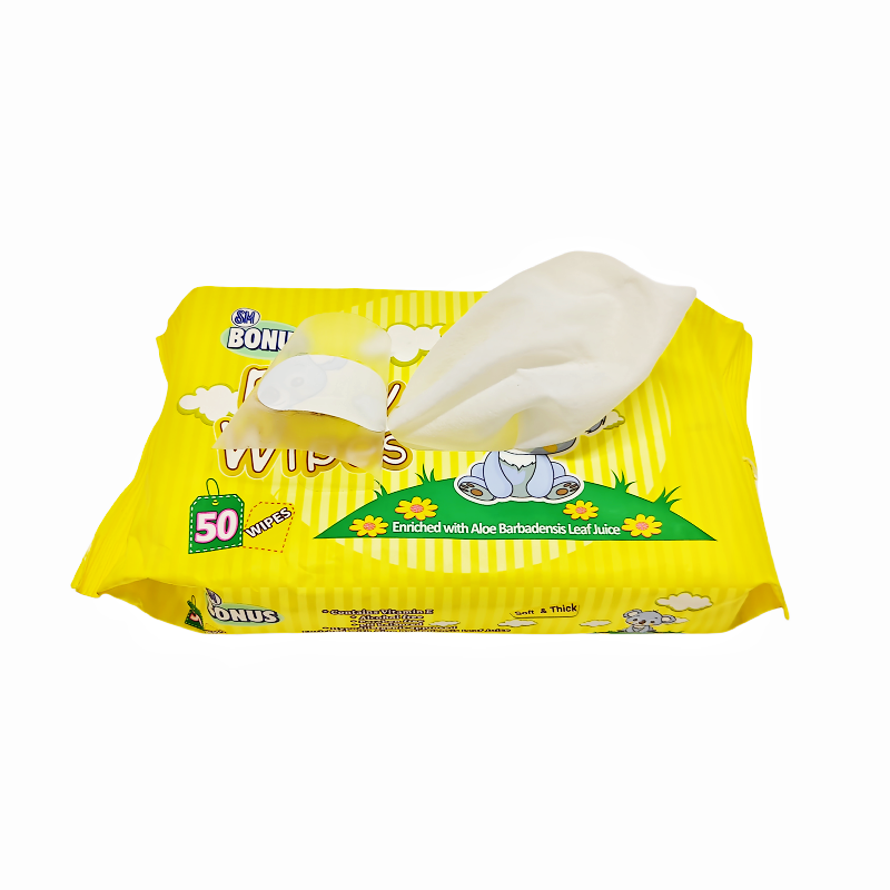 Custom Resealable Self-adhesive Empty Baby Skin Care Wet Tissue Paper Pouch Plastic Clamshell Wet Wipe Packaging Bag With Lid