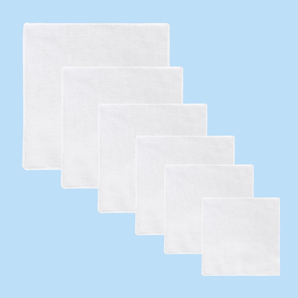 Multi size 100% cotton handkerchief lockrand pure cotton plain white bandana for DIY drawing handwokd graffiti tie-dye printing