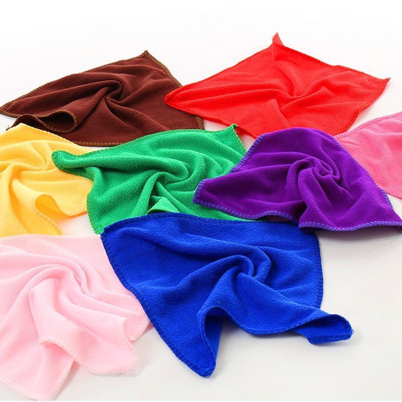 Small Square Kitchen Rag Oil-Free Dishwashing Towel Absorbent Lint-Free Handkerchief Pure Wood Fiber Made of Cotton
