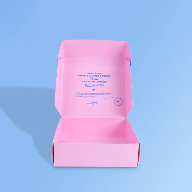 Shipping Boxes Custom Logo Printing Corrugated Cookie Doduts Shipping Boxes Pink Color Mailer Packaging Mailing Box
