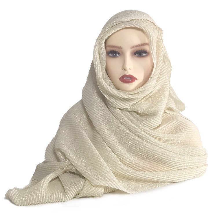 Muslim Fashion Headwear shimmery Crinkle luxury scarf for women wrinkle big size Shawls Islamic Headdress Shiny Hijabs Wholesale