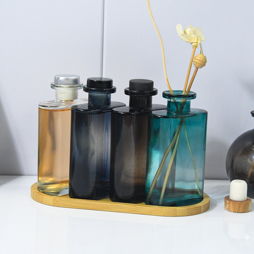 Hot Sell Oblate Cylinder Diffuser Flower Sticks Aroma Home Aroma Diffuser Glass Bottles