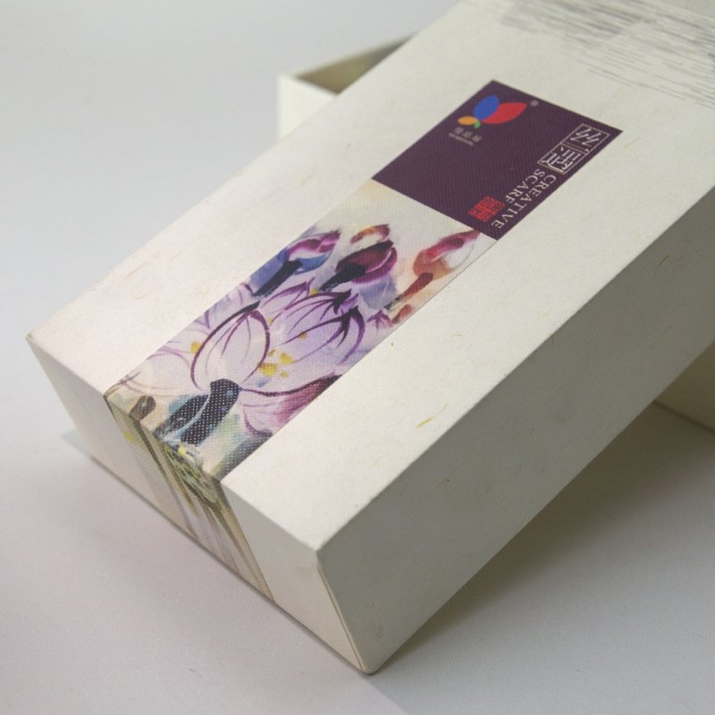 portable holiday Exquisite silk scarf wrapping color printing handkerchief towel gift ppaer box
