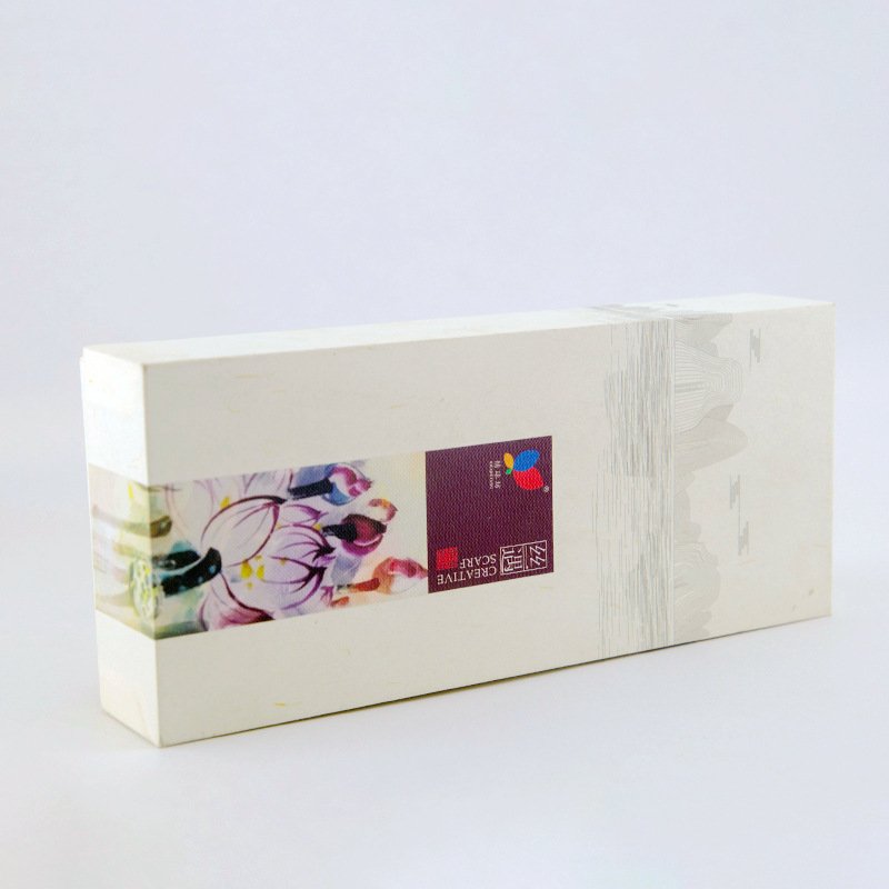portable holiday Exquisite silk scarf wrapping color printing handkerchief towel gift ppaer box