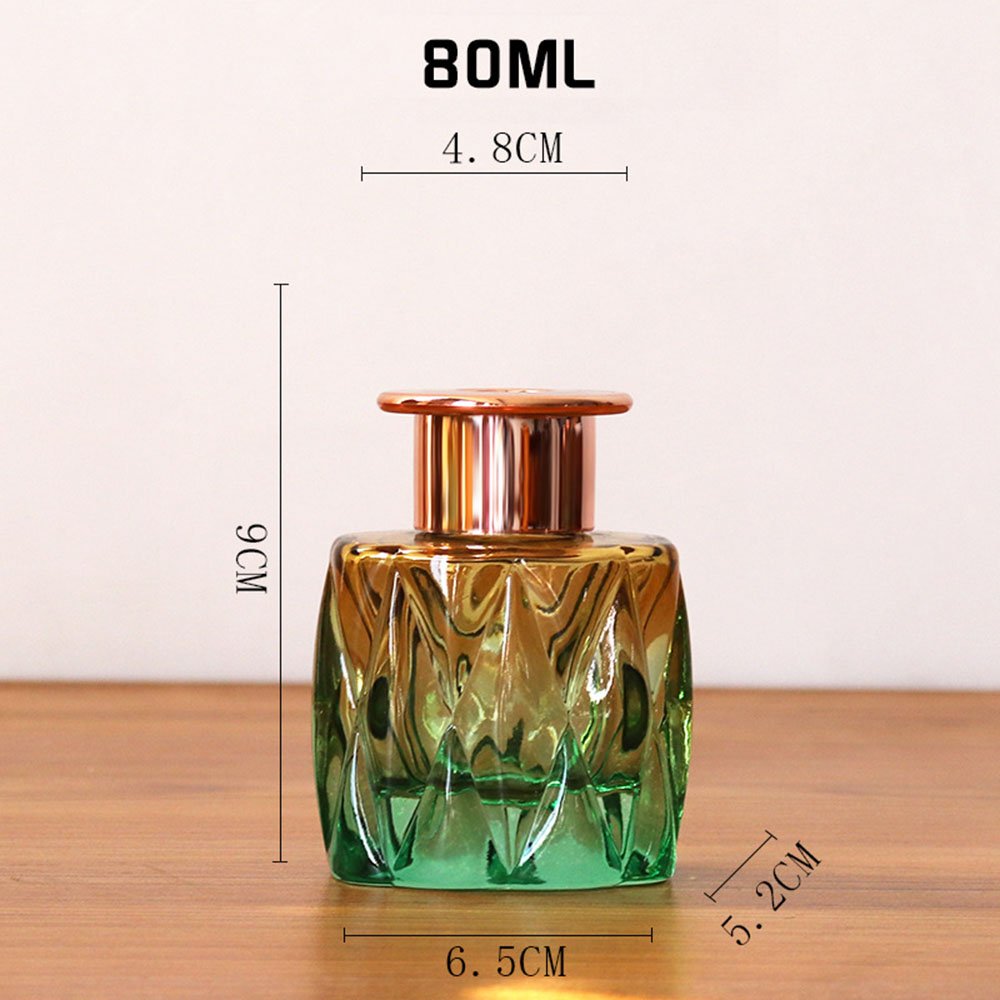 Custom High-End Aromatherapy Oil Glass Bottle 150ml 5oz Gradient Yellow Blue Household Air Purification Diffuser Bottle With Lid