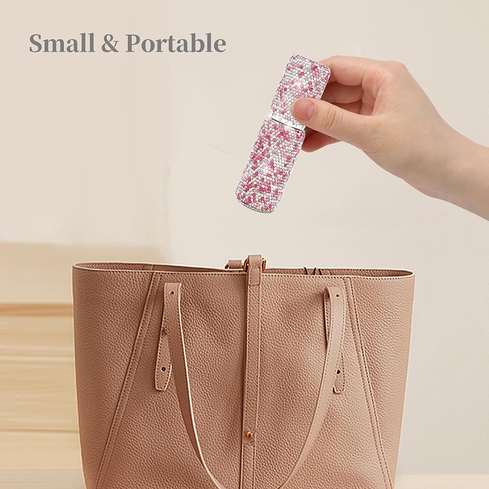Crystal Glitter Mini Travel Spray Vacuum Press Sample Bottle 10ml Liquid Perfume Bottle