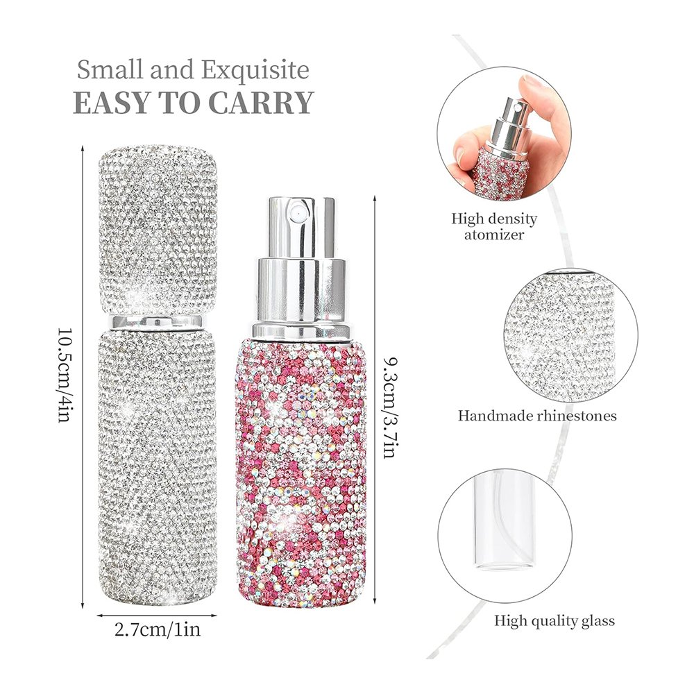 Crystal Glitter Mini Travel Spray Vacuum Press Sample Bottle 10ml Liquid Perfume Bottle