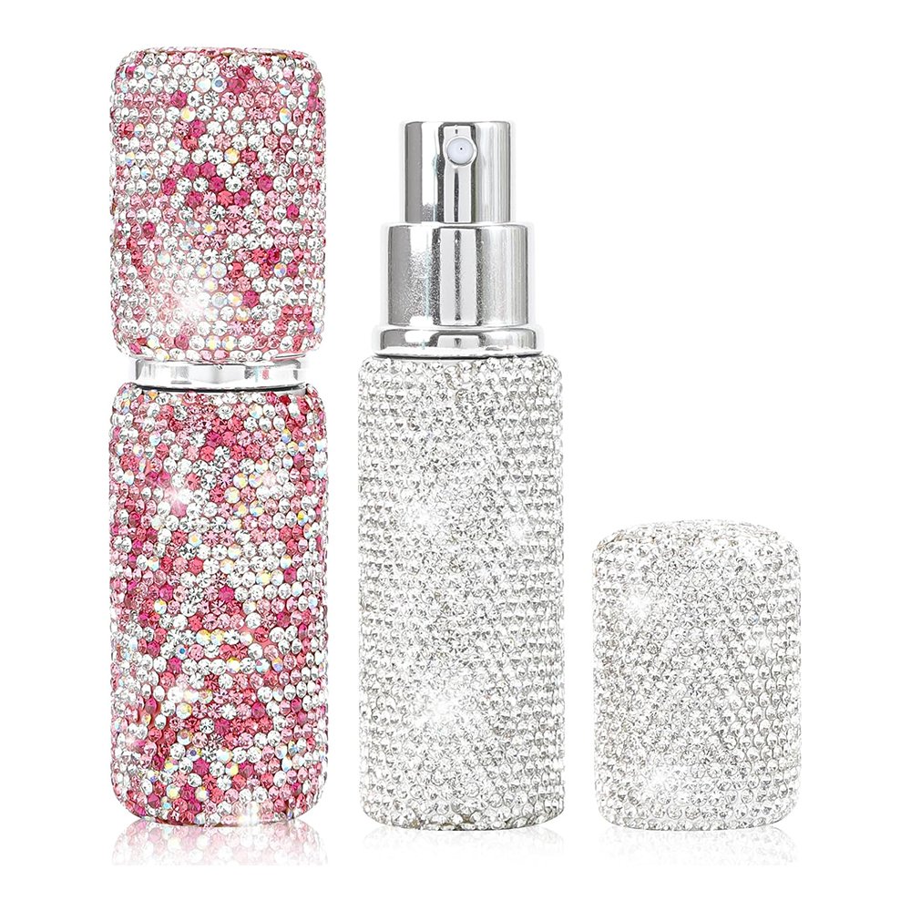 Crystal Glitter Mini Travel Spray Vacuum Press Sample Bottle 10ml Liquid Perfume Bottle