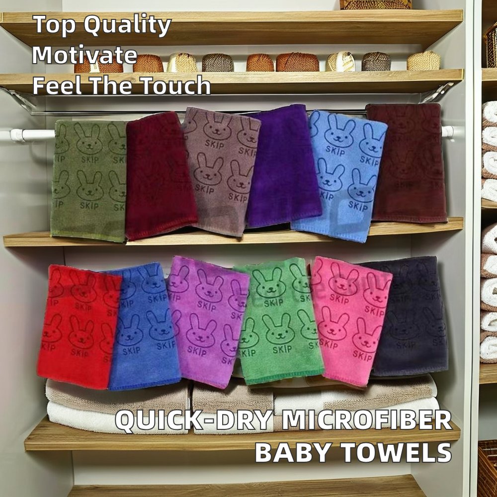 Luxury Striped Pattern Printing Microfiber Hand and Face Towels Quick Dry for Adults Hotel Use Sustainable Bathroom Features