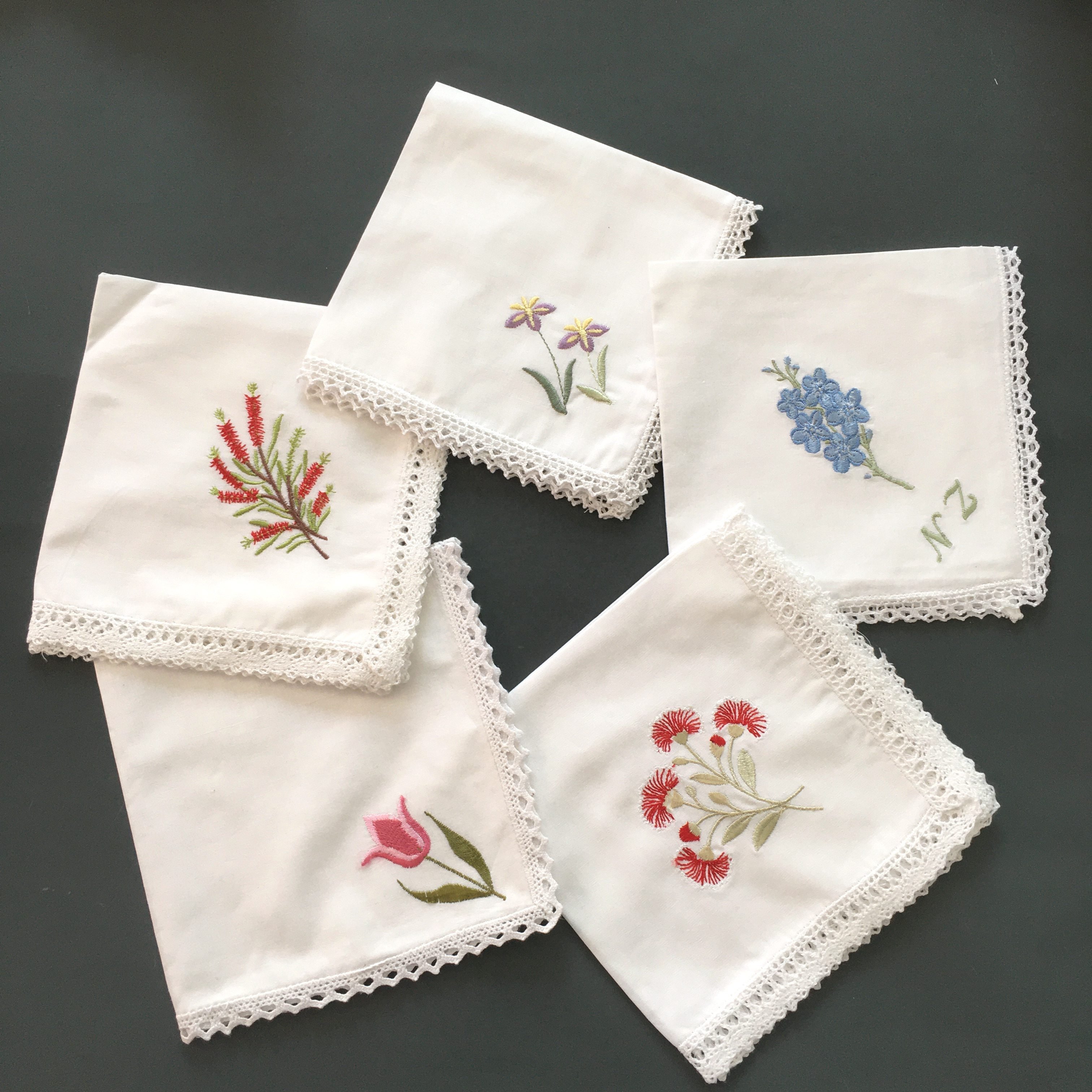 embroidered handkerchief cotton hanky
