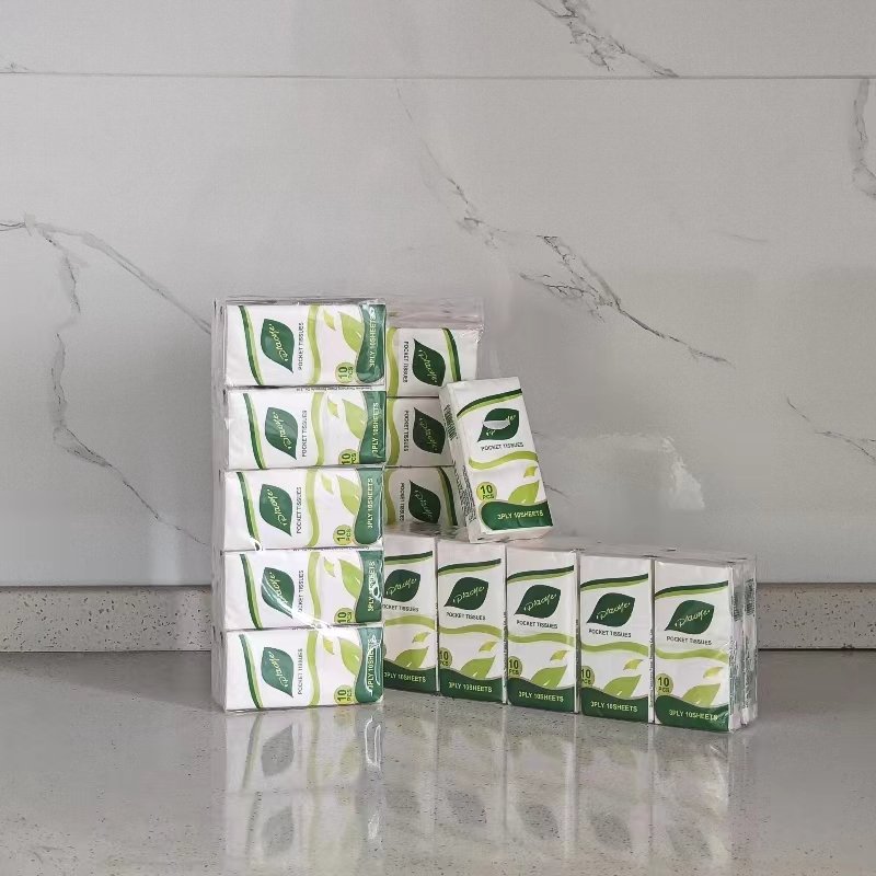 Low Price Custom High Standard Eco-Friendly Virgin Pulp Pocket Tissue Handkerchief Paper For Sale