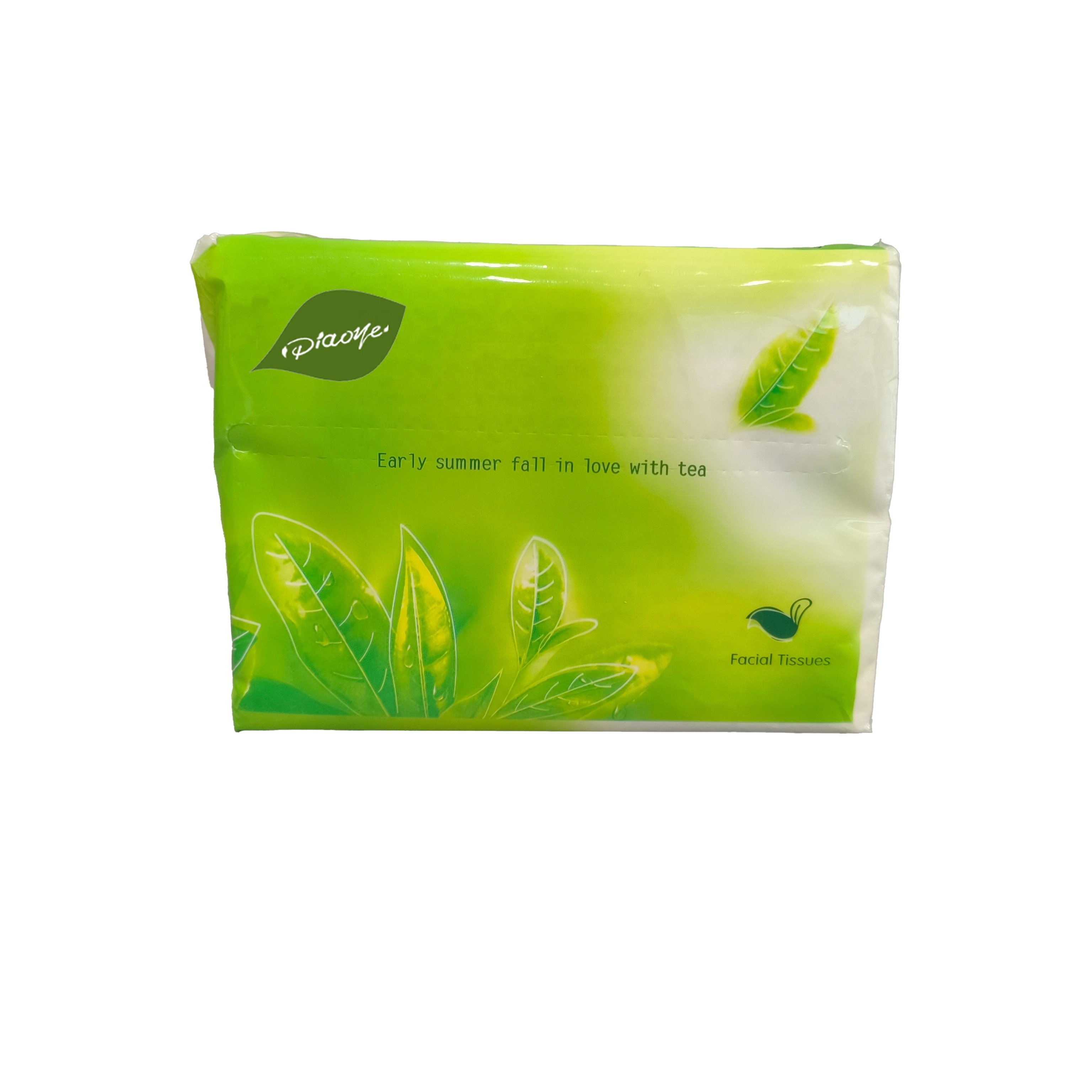 Organic green tea facial tissue paper 10 packets 3 layers 4 layers 150 sheets household mix pulp tissue paper napkins embossing