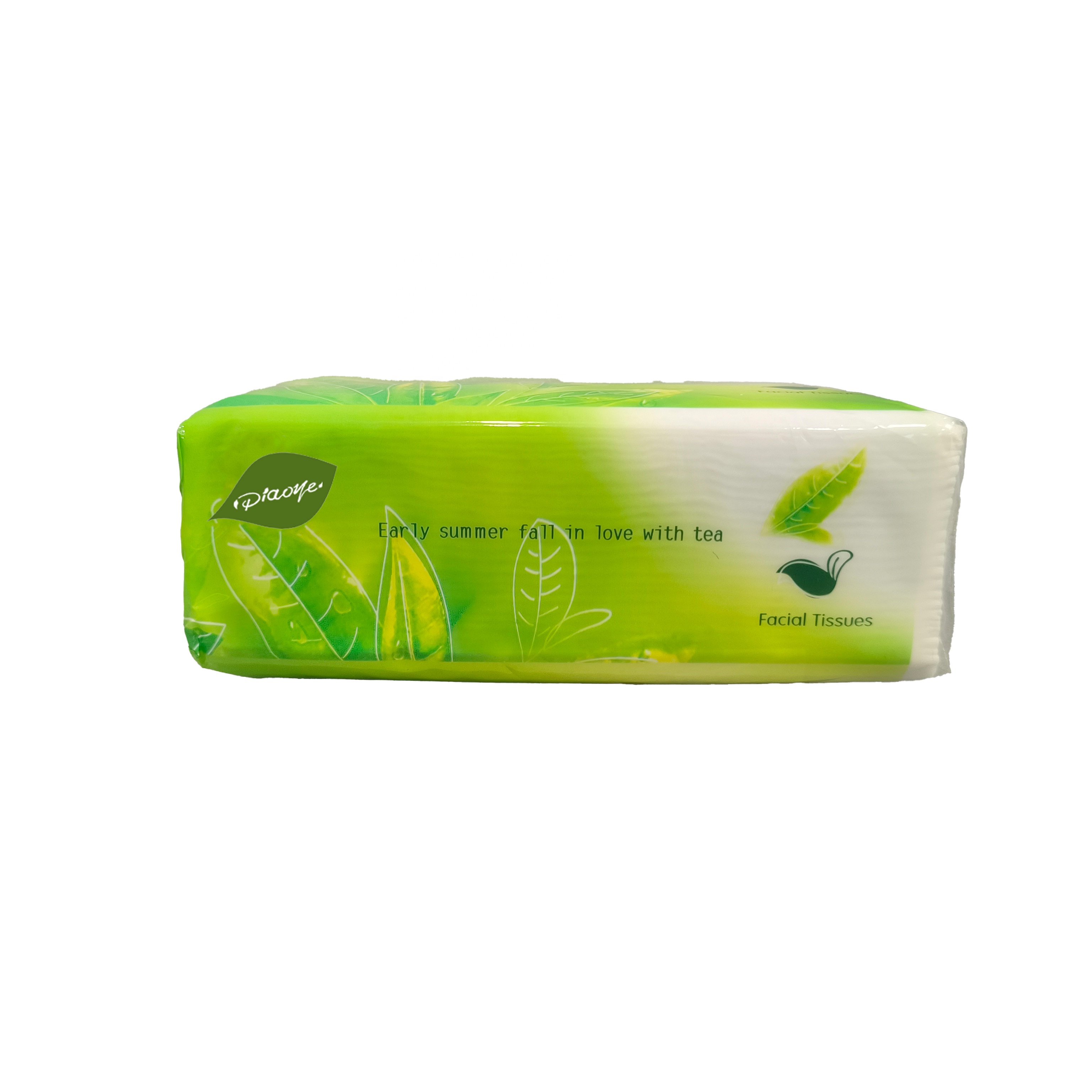Organic green tea facial tissue paper 10 packets 3 layers 4 layers 150 sheets household mix pulp tissue paper napkins embossing